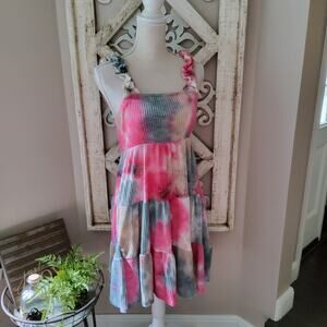 Colorful Tie-Dye Mini Dress